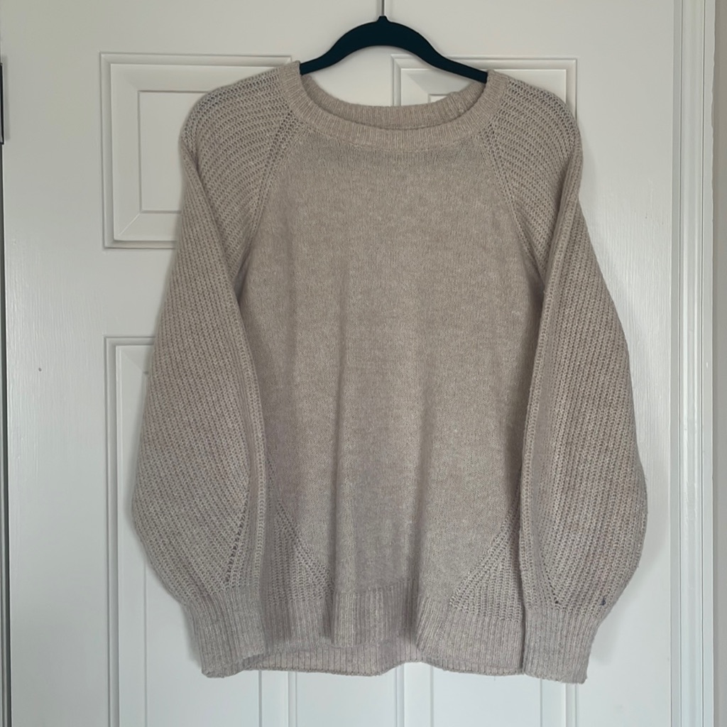 Crew Neck CreamBeige Sweater Size S
